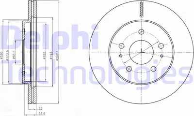Produktbild von 2x DELPHI Bremsscheibe BG4326 für DAIHATSU TERIOS (J2_) 37 7mm 287mm