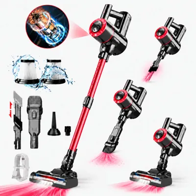 Produktbild von Akku Staubsauger, 500W/32000 Pa Staubsauger kabellos mit HEPA ,45 Min, kabelloser Staubsauger,Anti-Tangle-Staubsauger, Handstaubsauger für Tierhaare