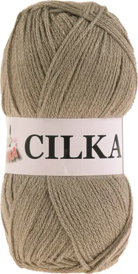 100g Strickgarn CILKA by VLNIKA Klassikgarn Strickwolle mit Schimmereffekt, braunbeige