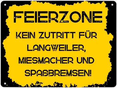 Produktbild von Feierzone Metallschild XL in 21x28 cm mit Spruch Kein Zutritt für Langweiler