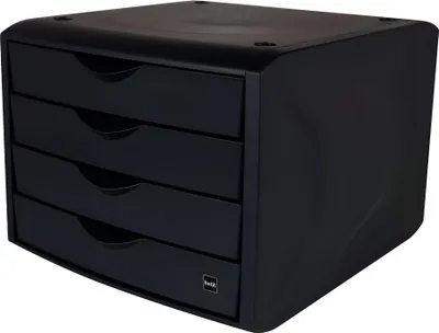 Produktbild von Schubladenbox mit Auszugssperre 4 Schubladen schwarz H215xB265xT332 mm