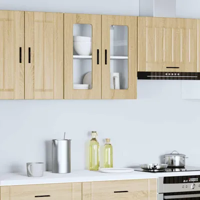 Produktbild von vidaXL Küchen-Hängeschrank mit Glastür Porto Sonoma-Eiche