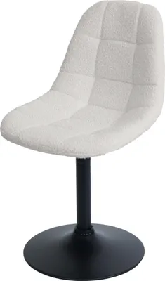 Produktbild von Esszimmerstuhl | HxBxT 83x47x43cm | Sitzhöhe 47cm | Stahl  Stoff/Textil Bouclé | Creme | Küchenstuhl Stuhl Drehstuhl