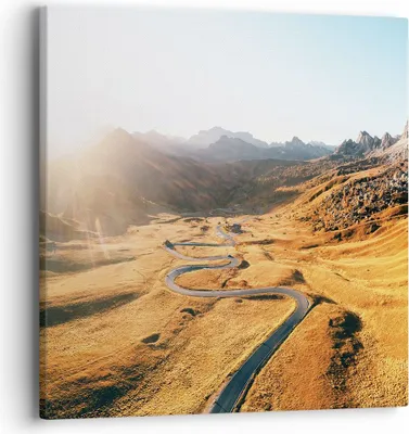 Produktbild von Bild auf Leinwand - Leinwandbild - Einteilig - Sonne Berge Weg - 40x40cm - Wand Bild - Wanddeko - Wandbilder - Leinwanddruck - Bilder - Wanddekoration - Leinwand bilder - Wandbild - AC40x40-4836