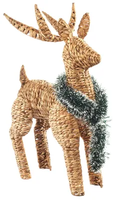 Produktbild von Kobolo Weihnachtsdeko Dekoration Dekofigur RENTIER aus Wasserhyazinthe 56x34x98 cm