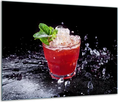 Produktbild von Herdabdeckplatten Glaskeramikkochfeld-Abdeckung Spritzschutz Glas 60x52cm Schwarz Getränk