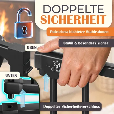 Immagine prodotto di Griglia di sicurezza per camini KESSER® con porta, griglia metallica protettiva per stufe, ideale per la sicurezza dei bambini