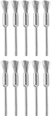 Image de 10Pcs Wire Wheel Brush Set Electric Cup Stainless Steel Drill Accessory for Polishing Cleaning (Pen Shape )