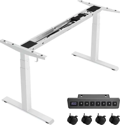 Produktbild von VASAGLE Höhenverstellbarer Schreibtisch elektrisch Tischgestell Doppelmotor Memory-Funktion mit 4 Höhen weiß