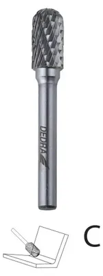 Image de Fraise cylindrique arrondie C12x25mm, tige 6mm