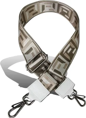 Produktbild von Florence Tragegurt Fantasiemuster weiß hellbraun Canvas Leder Boho-Gurt D2OGF002JW