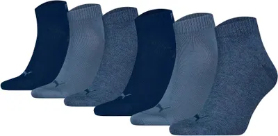 Produktbild von PUMA Uni Quarter Socken, 6er Pack - Quarter Plain ECOM 6P, Logo, uni Denim Blau 43-46