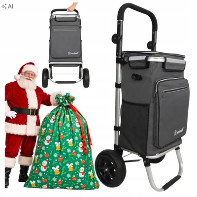 Productafbeelding van FIT4MED | Winkelwagen met rubberen wielen, boodschappentas en cadeautas