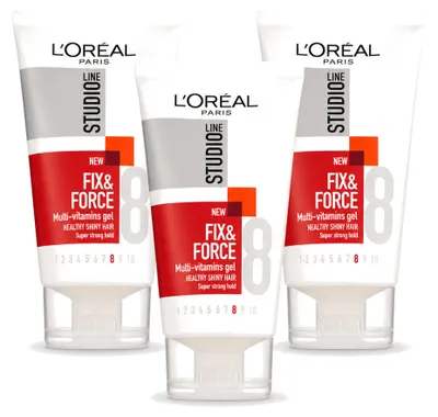 Immagine prodotto di 3 x L'Oréal Paris Studio Line Essentials Fix & Force Gel Super Forte 150 ml - Confezione vantaggiosa - 3 pezzi