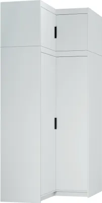 Produktbild von Tkmoebel 2-türiger Eckschrank + Aufsatz LENA 2D Breite 98 cm x 98 cm, weiß