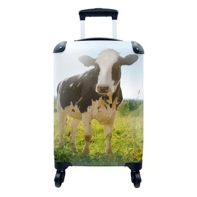 Produktbild von MuchoWow® Koffer Handgepäck Trolley Rollkoffer Kleine Reisekoffer mit 4 Rollen - Kuh - Tiere - Makro - Sonne - Cabin Size < 55x40x23 cm & 55x40x20 cm - Fotokoffer - Kabinenkoffer - Boardgepäck - Reise-Box - Reisekoffer - Reisegepäck - Koffer mit Bild - Trolley für Kinder