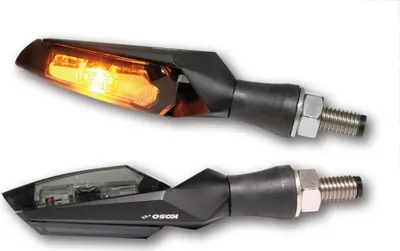 Produktbild von KOSO KOSO LED-Blinker MARS, schwarzes Metallgehäuse, getöntes Glas für