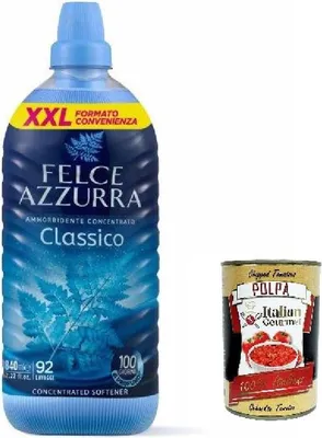 Produktbild von PAGLIERI Felce Azzurra Weichspüler Konzentrat Duftende Classico, lang anhaltender Duft 92 Wäschen Waschmittel, 1840ml + Italian Gourmet polpa 400g