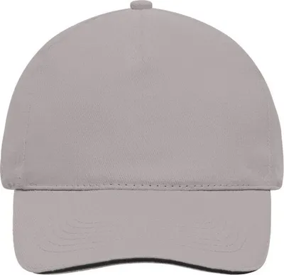 Produktbild von 5 Panel Cap mit kontrastfarbigem Sandwich light-grey/black, Gr. one size