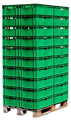 Produktbild von E2 Palette Kisten 60x40x20 Fleischkiste Lagerkiste Metzgerkiste - 40 Stück in grün