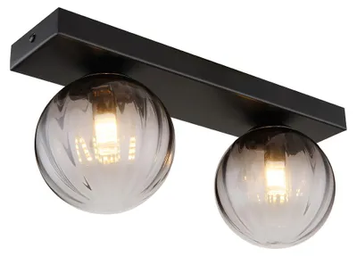 Produktbild von LED Deckenlampe, schwarz matt, Rauchglas, L 35 cm