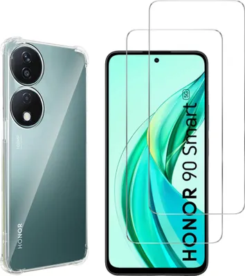 Produktbild von Stoßfeste Hülle für Honor 90 Smart 5G und 2 Displayschutzfolien aus Hartglas Phonillico®