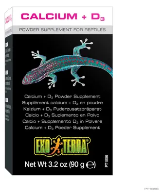 Productafbeelding van Exo Terra Calcium + D3 poeder supplement 90 g – aanvullend voeder voor reptielen 90 gram