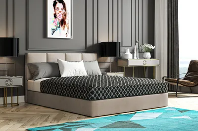 Produktbild von VELAR Boxspringbett mit bettkasten "MALAGA", 120 cm, Beige