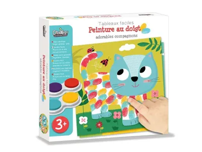 Produktbild von Crealign Fingerfarben Tiere Bastelset - Malen mit Schablonen