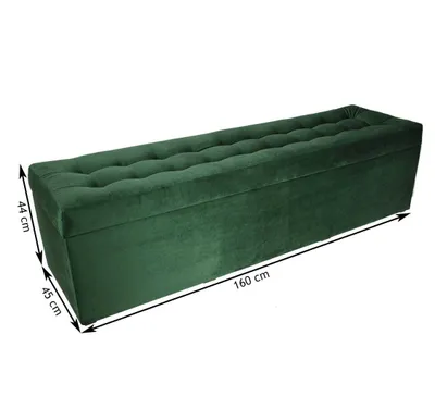 Obrázok produktu pre mg dizajnová čalúnená stolička, 45x160 cm, farba zelená - mäkký sedák, skladacia, odolná voči zaťaženiu do 300 kg