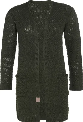 Produktbild von Knit Factory Luna Strickjacke - Khaki - 40/42 - Mit Taschen