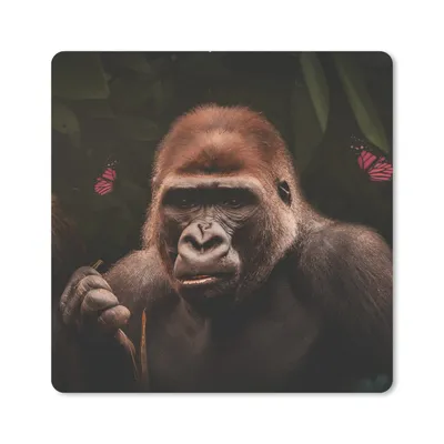 Produktbild von MuchoWow® Mauspad Mousepad Tiere - Schmetterling - Affe 20x20 cm - Mousepads - Maus Mat - Pad - Mausunterlage - Desk Mat - Bureauartikeln