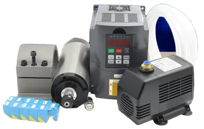 Immagine prodotto di Motore mandrino, 1,5 kW, 220 V CA, 10-24.000 giri/min, raffreddamento ad acqua, acciaio inossidabile