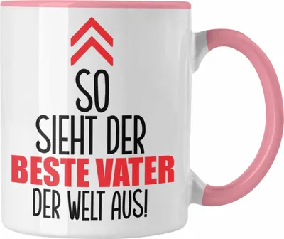 Produktbild von Trendation - Vater Tasse Geschenk Lustiger Spruch So Sieht Der Beste Papa Der Welt Aus Geschenkidee Geburtstag Vatertag (Rosa)