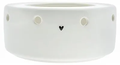 Produktbild von Stövchen für Teekanne HEART mit schwarzem Herz D. 15cm Bastion Collections