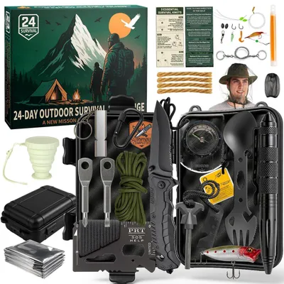 Produktbild von Survival Adventskalender 2026 für Männer – 24 taktische Werkzeuge für Outdoor & Notfall