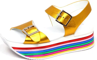 Produktbild von F2592 sandalo donna gelb HOGAN H369 scarpe zeppa Sandale Schuh Frau