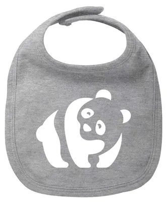 Produktbild von Huuraa Baby Lätzchen Panda Silhouette Heather Grey Klettverschluss  Baumwolle Latz Geschenkidee