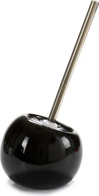 Produktbild von BigBuy Home Arte Regal Schräger Toilettenbürstenhalter de Keramik Rundkugeleffekt und de Schräge Toilettenbürste (Schwarz)