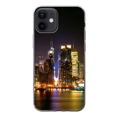 Produktbild von MuchoWow® Handyhülle Schutzhülle Hülle für iPhone 12 New York - Skyline - Farben Silikon Softcase Handy Hülle - Schutzhülle