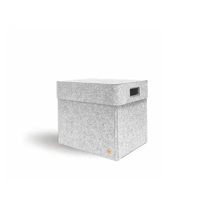 Produktbild von Aufbewahrungsbox CLASSIC Filz 39 x 39 x 36 cm mit Deckel in hellgrau meliert