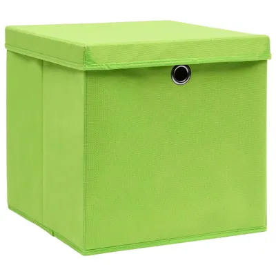 Immagine prodotto di vidaXL Scatole con coperchio 10 pezzi 28x28x28 cm Verde