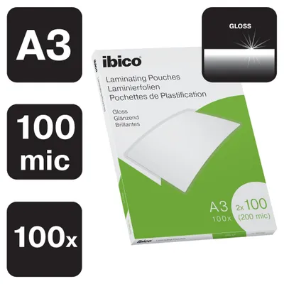 Produktbild von Ibico 627320, Glänzend, Transparent, A3, 303 mm, 426 mm, 100 Stück(e)