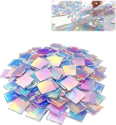 Zdjęcie produktu dla Kamienie mozaikowe 2 x 2 cm - Irenesyjny efekt akrylowy - efekt holograficzny - ShopFlot