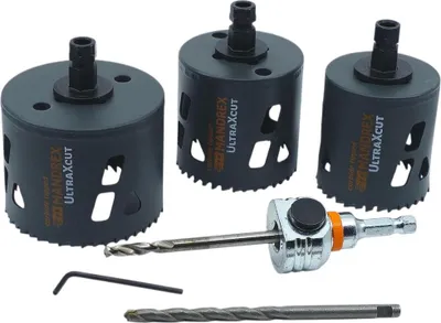 Immagine prodotto di Mandrex | UltraXcut TCT Ø 60/68/83 mm - punte con punta centrale e pinze di serraggio