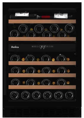Produktbild von Amica WK 341 118 S, Weinkühler mit Kompressor, Unterbau, 52 Flasche(n), F, Innenbeleuchtung, Schwarz