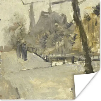 Produktbild von MuchoWow® Poster Die Leidsegracht in Amsterdam - Gemälde von George Hendrik Breitner 75x75 cm - Wand Dekoration