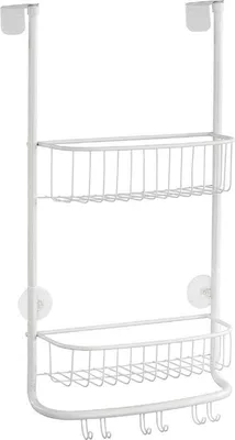 Produktbild von mDesign Duschablage Duschregal Duschkorb ohne Bohren  rostfrei Metall Mattweiß