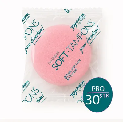 Produktbild von JOYDIVISION Soft Tampons 30 Stück - Hygienische Tampons ohne Rückholfaden - Sanfte, diskrete Anwendung für Sport, Sauna, Schwimmen & intime Momente - Komfortable Passform, weiches Material, hautfreundlich - Praktischer Folienbeutel für unterwegs - Für akt