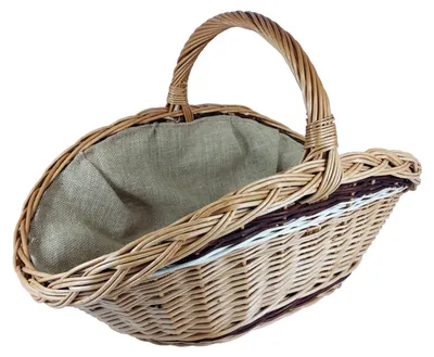Image de Elzusha - Panier de rangement en osier avec doublure en jute, 65 x 40 cm